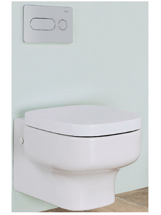 Sanitana Be You Wandhängende Toilette mit Deckel Thermodur Sanftes Schließen Weiße
