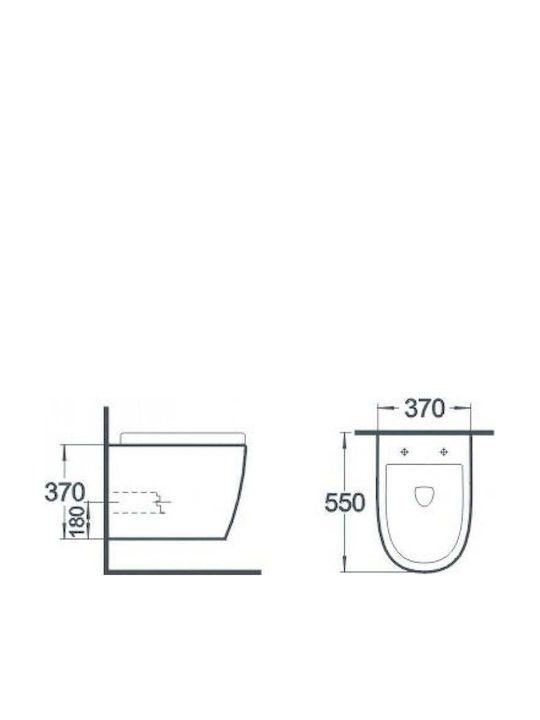 Inter Ceramic Λεκάνη Κρεμαστή με Κάλυμμα με Μπιντέ