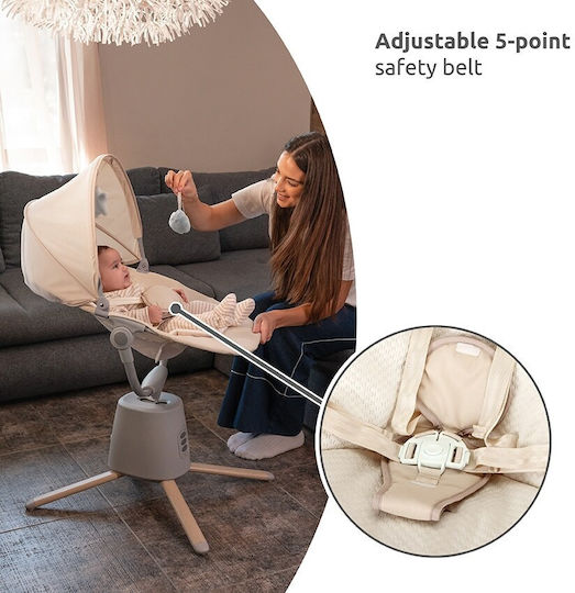 Lorelli Elektrische Babywippen & Schaukelstühle Storky mit Musik und Vibration Grau für Kinder bis 5,2 kg