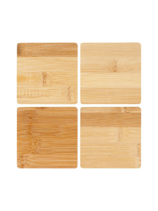 Orion Coaster Wooden with Stand Brown 9.7x10cm 4pcs