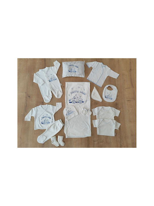 Stewehome Set 20 Pieces Newborn Boy Towel 100% Cotton Embroidery Teddy Bear Ecru