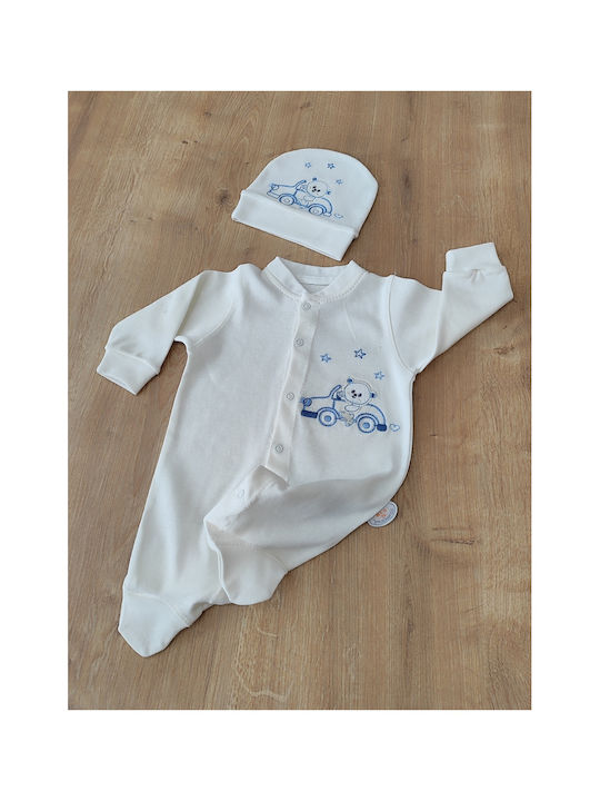 Stewehome Set 20 Pieces Newborn Boy Towel 100% Cotton Embroidery Teddy Bear Ecru