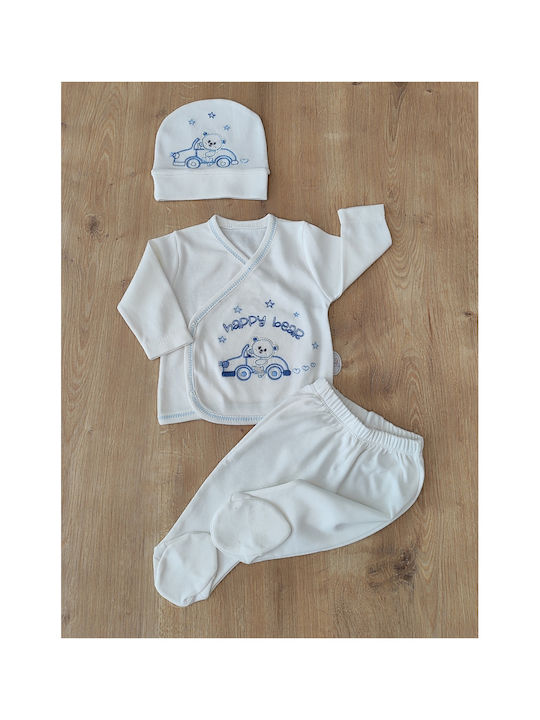 Stewehome Set 20 Pieces Newborn Boy Towel 100% Cotton Embroidery Teddy Bear Ecru