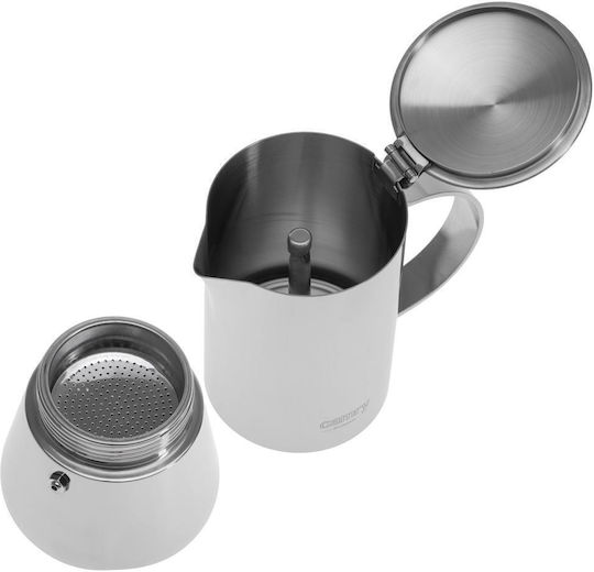 Camry Stovetop Espresso Pot 6 Cups Inox Gray