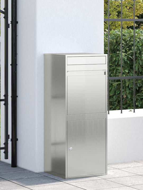 vidaXL Outdoor Mailbox Inox Galvanized Steel 47.5x38x59cm