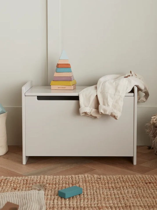 Kids Concept Παιδικό Σκαμπό με Αποθηκευτικό Χώρο από Ξύλο Γκρι 50.5x29x36.5cm