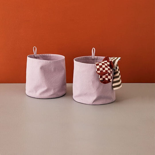 Kids Concept Kinder Aufbewahrungskorb aus Stoff Lila 20cm 2Stück