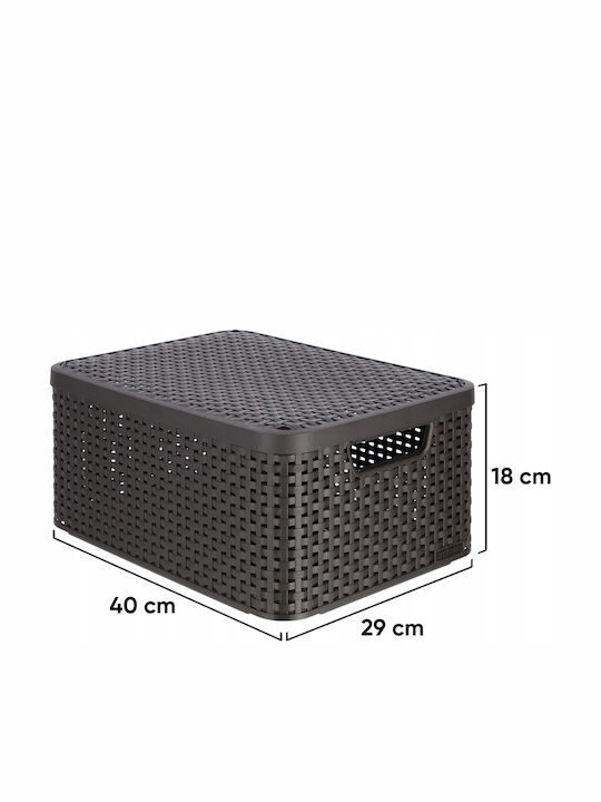 Curver Coș de Depozitare Plastic cu capac Maro 18lt 1buc