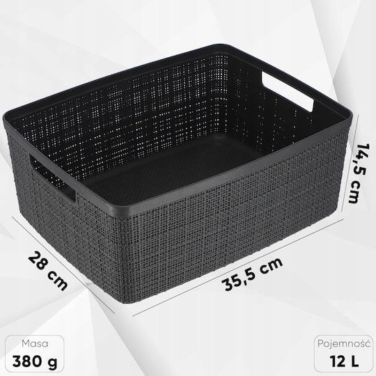 Curver Plastic Storage Basket Jute Gray 12lt