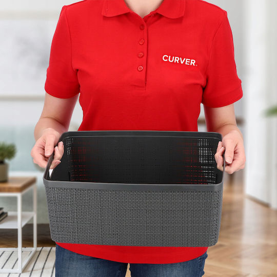 Curver Plastic Storage Basket Jute Gray 12lt