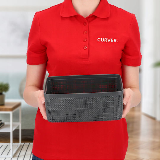 Curver Plastic Storage Basket Jute Gray 5lt