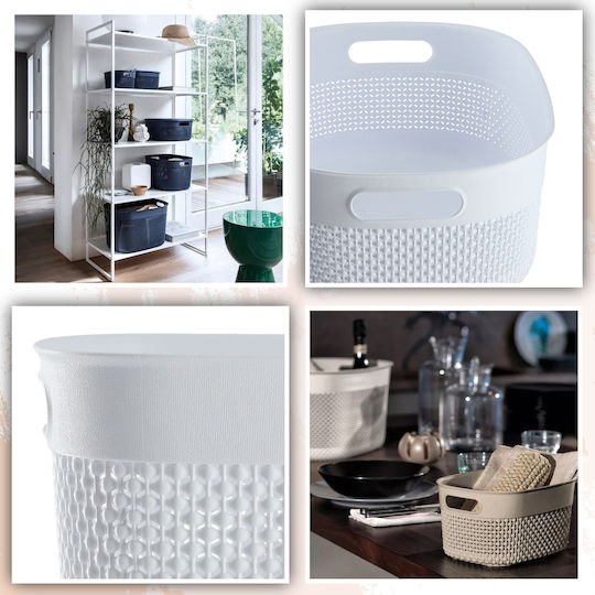 Storage Basket Grozs Filo M 12l 38x28.5x15cm White