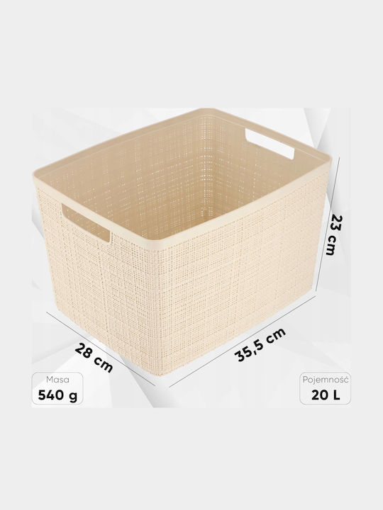 Jutekorb L 20l 36x28x23cm Cremefarbe
