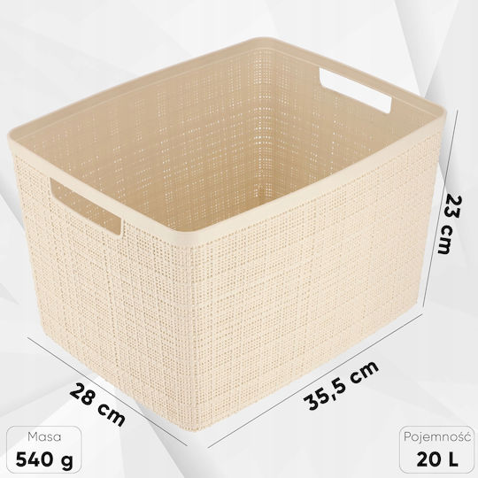 Groziņš Jute L 20l 36x28x23cm Cream Color