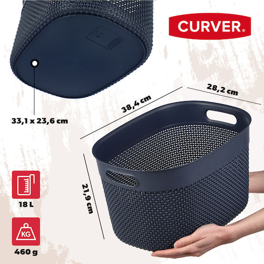 Curver Καλάθι Αποθήκευσης Πλαστικό Μπλε 18lt