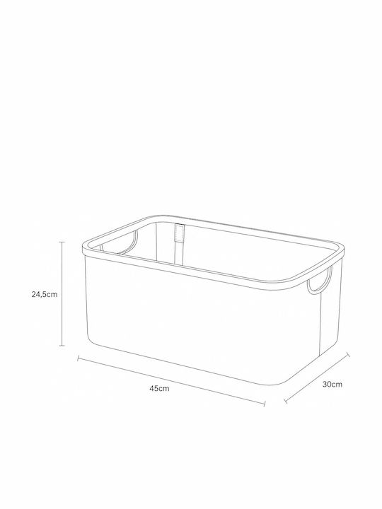 MRShome Fabric Gray Storage Basket 45x30x24.5cm