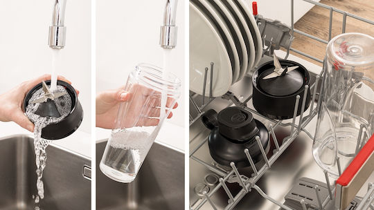 Bosch To-Go-Flasche + Messer kompatibel mit Bosch Vitapower Blender Serie 4 Serie 2
