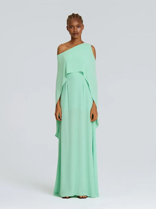 Sommer Maxi Abendkleid Drapierung Aloe Vera