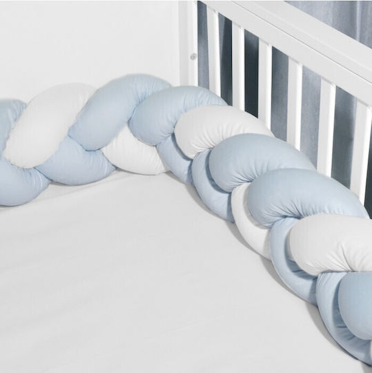 Baby Oliver Πάντα Πλεξούδα Εσωτερική Λευκή, Σιέλ 20x200cm