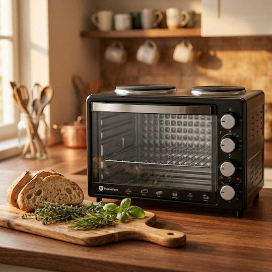 HomeVero Electric Countertop Oven 28lt with 2 Burners