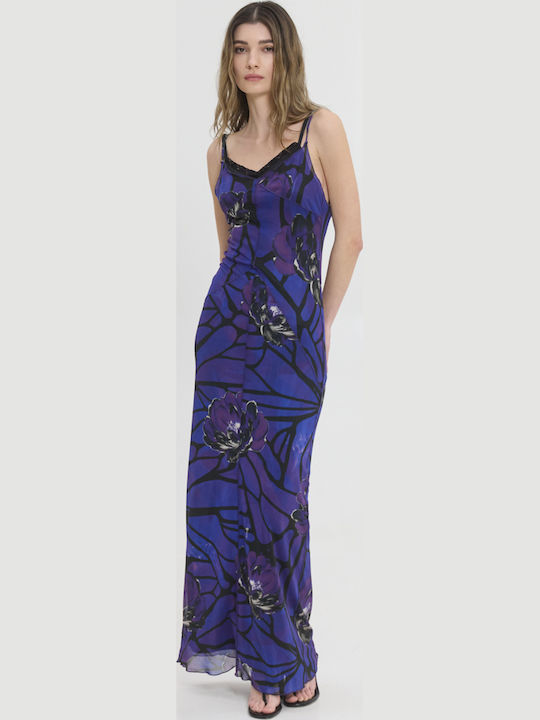 Sommer Maxi Wickel Damenkleid Lila
