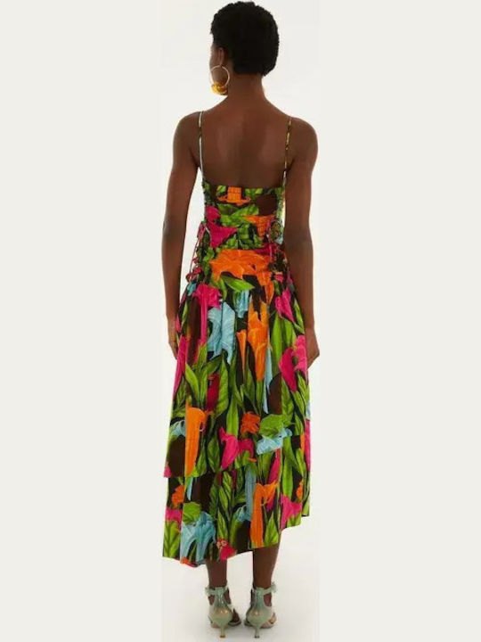 Sommer Midi Wickel Damenkleid Schwarz