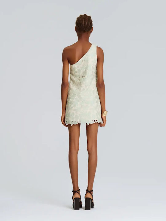 Summer Mini Evening Dress with Lace Mint