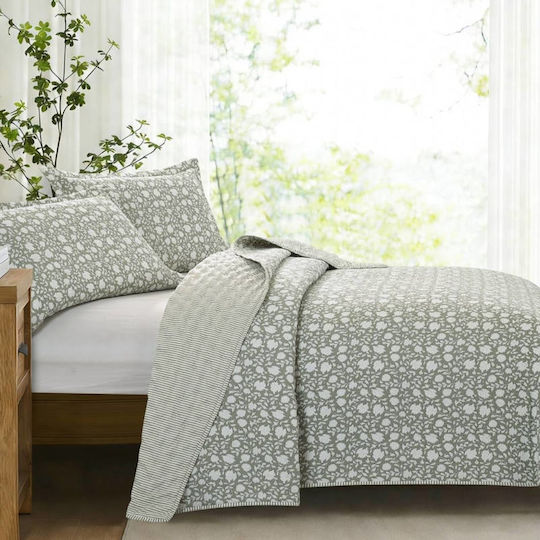 Liolios Home Tagesdecken Set Einzeln Grün 160x240cm