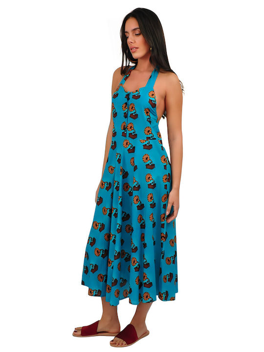 Summer Midi Dress Light Blue
