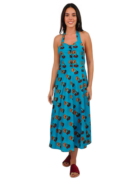 Summer Midi Dress Light Blue