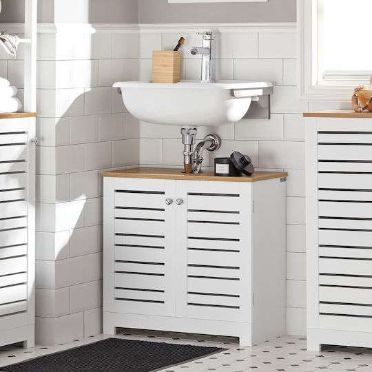 SoBuy Cabinet de baie L60xA30xÎ59cm Alb
