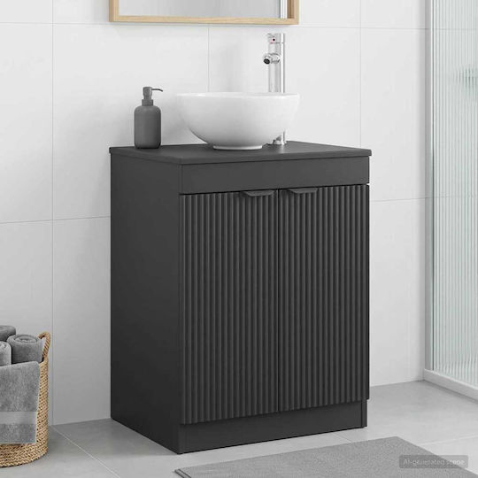 vidaXL Ντουλάπι Μπάνιου 54x41x70cm Μαύρο