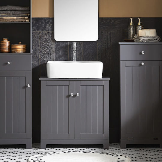 SoBuy Bathroom Cabinet L60xW30xH60cm Gray