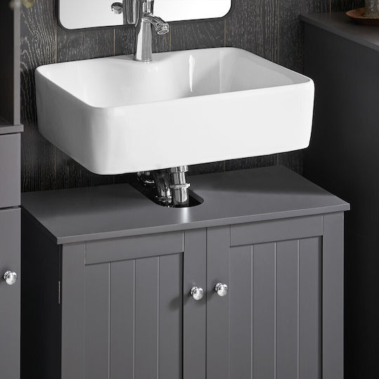 SoBuy Bathroom Cabinet L60xW30xH60cm Gray