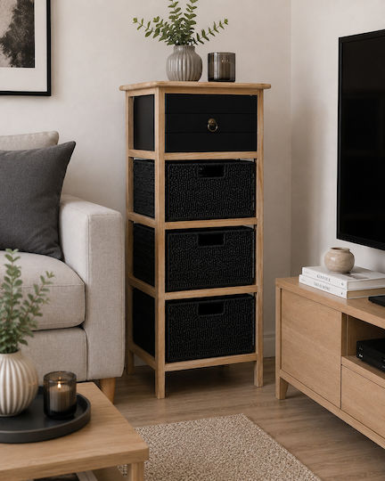 MRShome Bathroom Cabinet 37.5x27.5x86cm Black