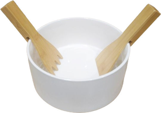 Cryspo Trio Salad Bowl White 23x23x10cm