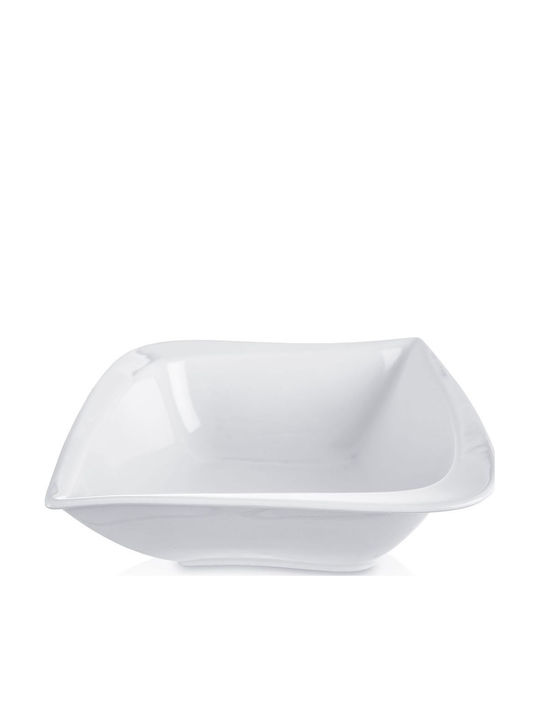 Domestic White Salad Bowl 22x22x2cm Domestic White Salad Bowl 22x22x2cm
