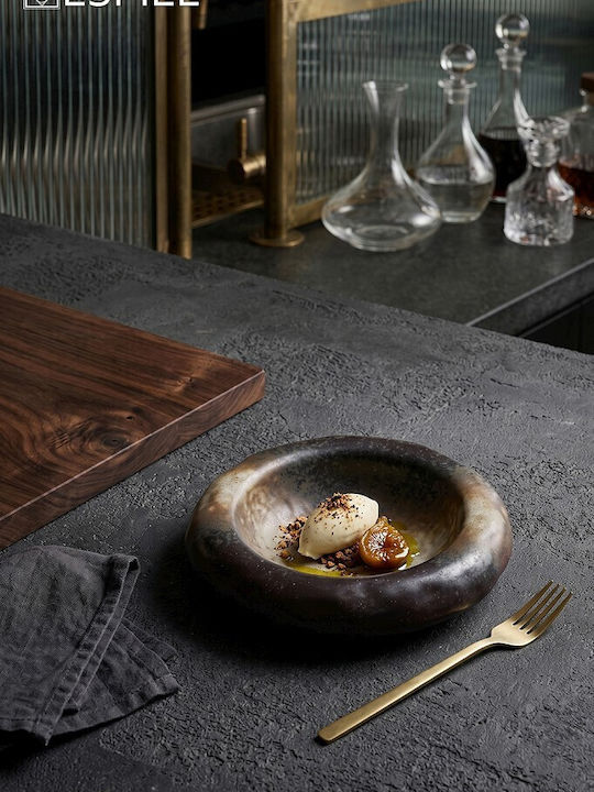 Espiel Fusion Ceramic Salad Bowl Brown 15.8x15.8x4.8cm