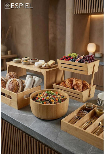 Espiel Nordic Wooden Beige Salad Bowl 29.2x10cm