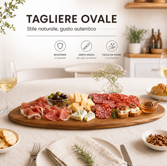 Alpina Appliances Πλατώ Σερβιρίσματος Τυριών Ξύλινο 65x26εκ.