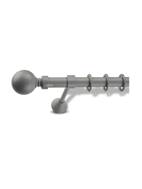 Enis by Domus Metallisch Vorhangstange Ball Doppel mit Schiene Φ25mm 240cm Gray