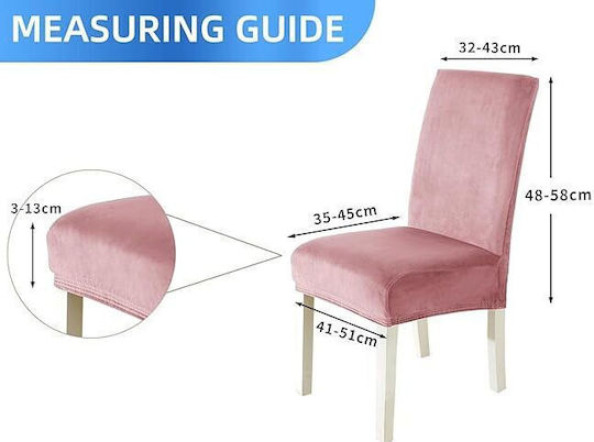 Elastische Abdeckungen Für Stuhl Rosa 6Stücke