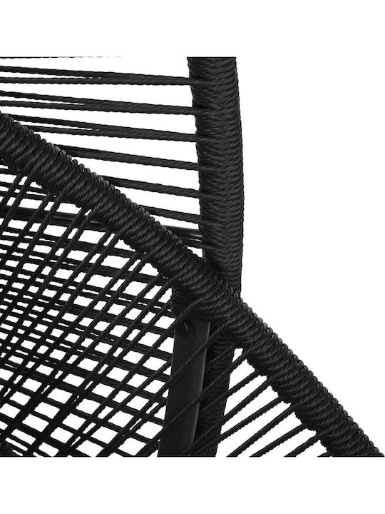 Hängende Garten & Veranda Schaukel mit Kissen Sessel Rattan Schwarz L120xB110xH190cm