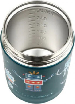 A Little Lovely Company Stainless Steel Kids Dinner Set 0.3 Litre Thermal Grey 12 x 8 x 8 cm