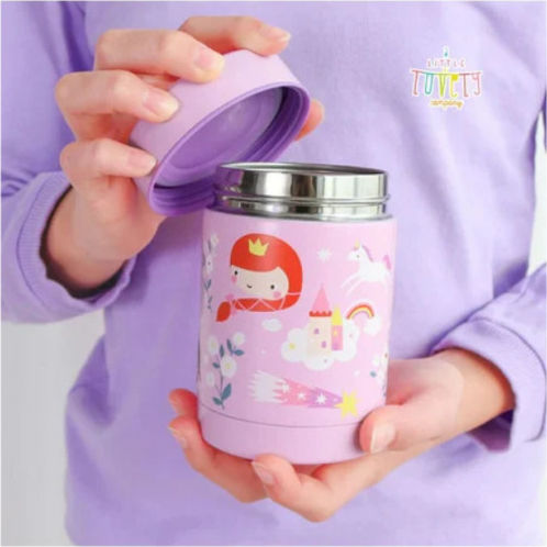 A Little Lovely Company Stainless Steel Kids Dinner Set 0.3l Thermal Grey 12 x 8 x 8cm