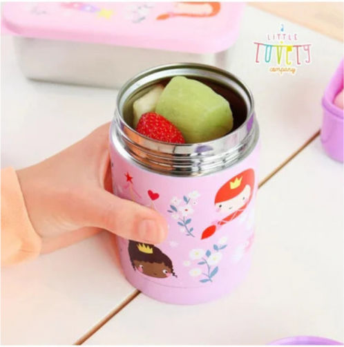 A Little Lovely Company Stainless Steel Kids Dinner Set 0.3l Thermal Grey 12 x 8 x 8cm