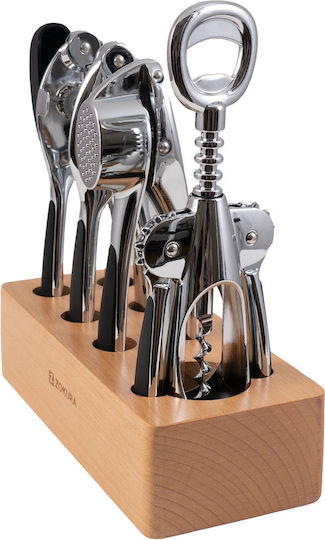 Zokura Kochgeschirr-Set Mit Ständer 5 Stück Silber