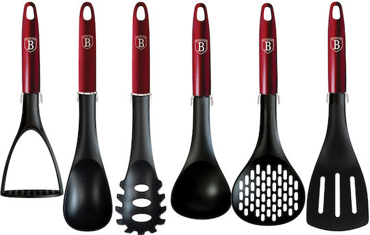 Berlinger Haus Σετ Kochutensilien mit Ständer 7Stück Rot Metallic Line