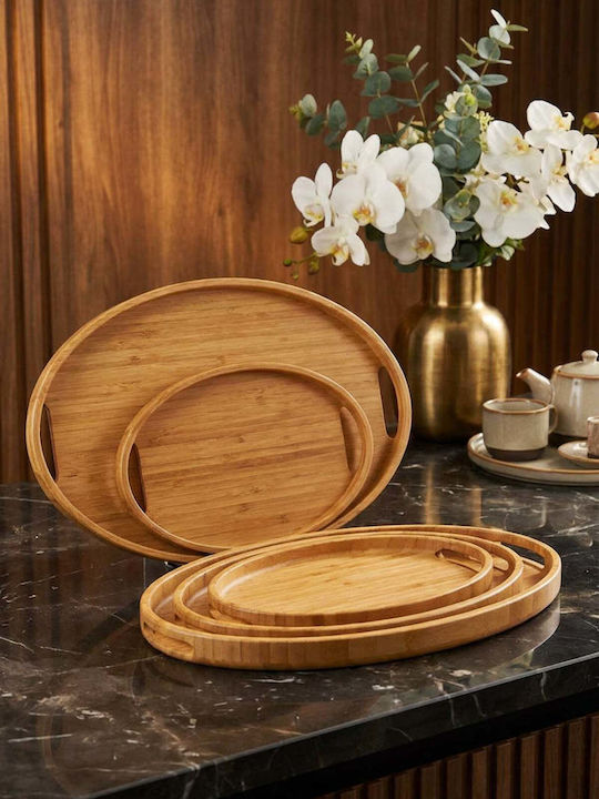 SteweHome Bamboo Δίσκος Σερβιρίσματος 45x30x29cm 3τμχ