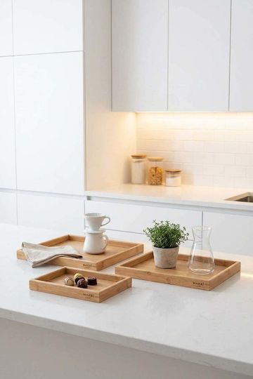 SteweHome Дървен Сервиращ Диск 40x30см 3 Бройки